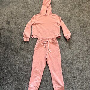 Terra Caeli pink hooded sweatshirt and sweatpants set
